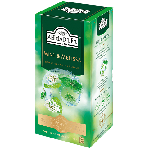 2258 Чай зеленый Мята-Мелисса с мятой и мелиссой, р/п  с ярлыком 25х1,8г в фольге
