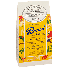 04044 Кофе Бразилия Сантос натуральный жареный молотый в карт.пачке 125г
